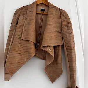 Real leather Marciano beige fitted jacket (with stretch)